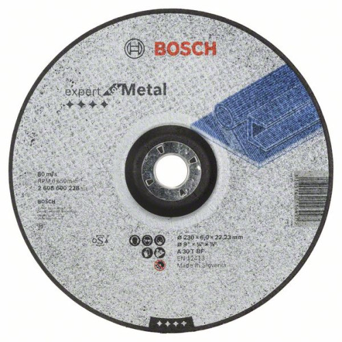 Диск за грубо шлифоване BOSCH Expert for Metal Ф230х6х22.23