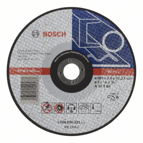 Диск за грубо шлифоване BOSCH Expert for Metal Ф180х3х22.23 Диск за грубо шлифоване BOSCH Expert for Metal Ф180х3х22.23
