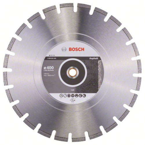 Диамантен диск BOSCH за асфалт Ф400х20-25.4 Standard for Asphalt