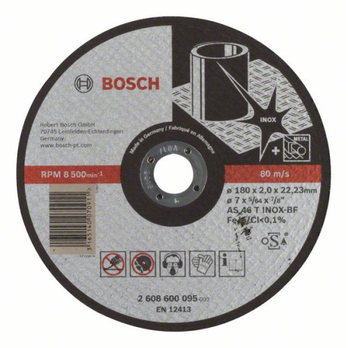 Карбофлексов диск BOSCH за рязане на inox Ф180x2