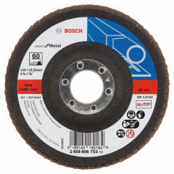 Ветрилообразен диск за шлайфане X 551, Expert for Metal BOSCH 115 mm, G 60