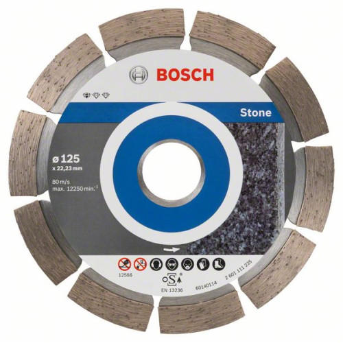 Диамантен диск за рязане 125 mm, Standard for Stone BOSCH - 10 броя Диамантен диск за рязане 125 mm, Standard for Stone BOSCH - 10 броя