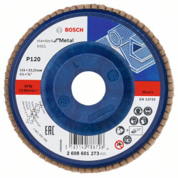 Ветрилообразен диск за шлайфане X431, Standard for Metal BOSCH 115 mm, P 120