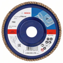 Ветрилообразен диск за шлайфане X431, Standard for Metal BOSCH 125mm, P 80